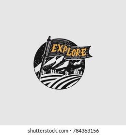Hand Drawn Vintage Explore Badge