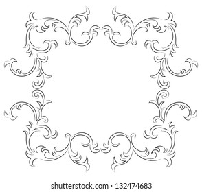 Hand drawn vintage filigree border vector