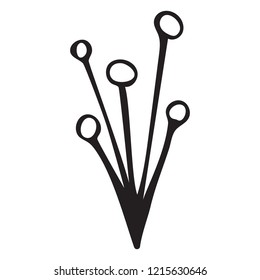 Hand Drawn vintage floral element, decorative plant for design background, patterns, greeting cards, scrapbooking, etc