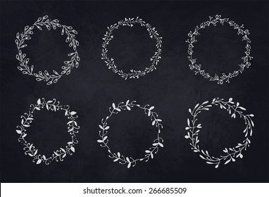 Hand Drawn vintage floral elements. Set of frames. Decorative elements, hand drawn doodle frames,flower elements. Isolated