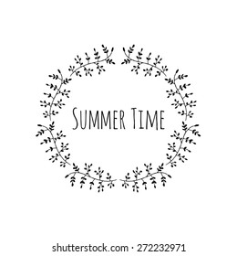 Hand Drawn vintage floral elements. Swirls, laurels, frames, leaves, banners and curls. Laurels. 
