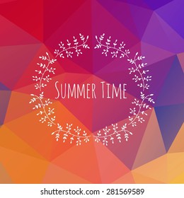 Hand Drawn vintage floral elements. Swirls, laurels, frames, leaves, banners and curls. Laurels. Summer background
