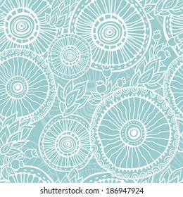 Hand  drawn vintage floral fresh seamless background. All objects are conveniently grouped on different layers and are easily editable.