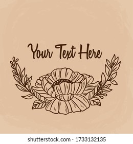 hand drawn vintage floral and leaves. best use for wedding invitations or greeting cards