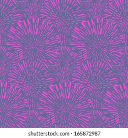 Hand drawn vintage floral pattern with dandelions or asters. Seamless vector texture for web, print, wallpaper, spring summer fashion, wedding invitation card background, fabric, textile, gift paper