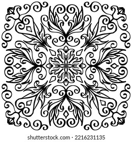 Hand drawn vintage floral pattern background
