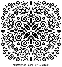 Hand drawn vintage floral pattern background