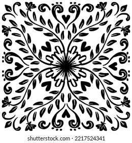Hand drawn vintage floral pattern background