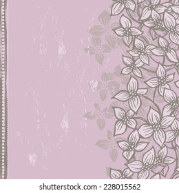 Hand drawn vintage floral seamless border.  All objects are conveniently grouped  and are easily editable.
