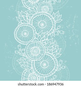 Hand  drawn vintage floral vertical seamless banner. All objects are conveniently grouped on different layers and are easily editable. You can easily delete grunge vintage abrasions