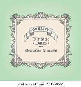 Hand drawn vintage frame