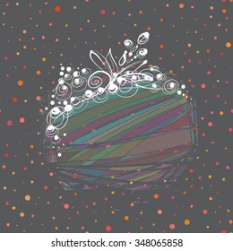 Hand drawn vintage frame. Background in grunge style, vintage. Vector illustration.