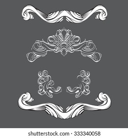 hand drawn vintage frame baroque elements for advertising in vintage style, vector ornament, to frame the logo for text