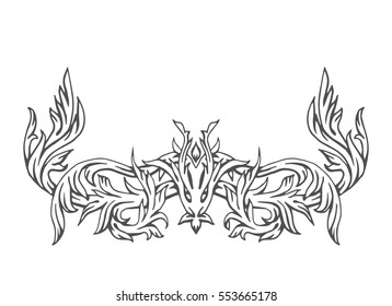 Hand drawn vintage frame, vector pattern.
