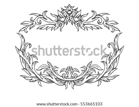 Hand drawn vintage frame, vector pattern.
