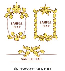 Hand drawn vintage frames and design elements