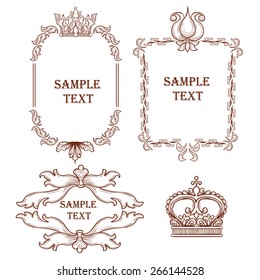 Hand drawn vintage frames and design elements