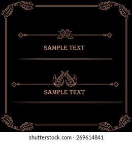 Hand drawn vintage frames and design elements