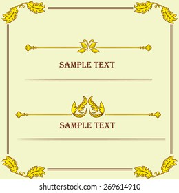 Hand drawn vintage frames and design elements