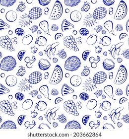 Hand drawn vintage fruit seamless for your business