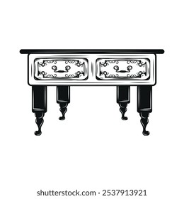 Hand Drawn Vintage Furniture Illustration - Storage 02