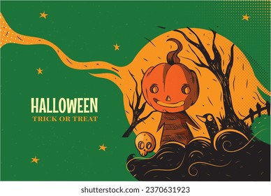 hand drawn vintage halloween background vector design illustration