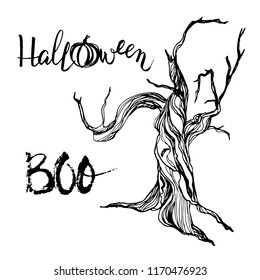 Hand drawn vintage Halloween set. Great for party design.