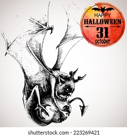 Hand drawn Vintage halloween. Vector EPS10.