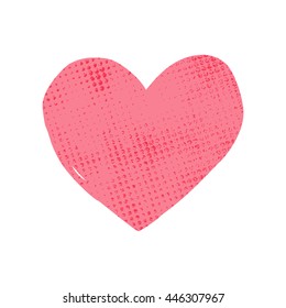 Hand drawn vintage heart. Valentine's day background. Vector illustration.