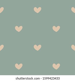 Hand drawn vintage hearts polka dot seamless pattern. Vector illustration. Scribble heart. Love concept for Valentine's Day