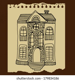 Hand drawn vintage homes 