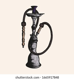 Hand drawn Vintage hookah or shisha