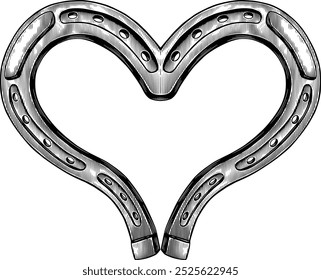 hand drawn vintage horseshoe vector illustration