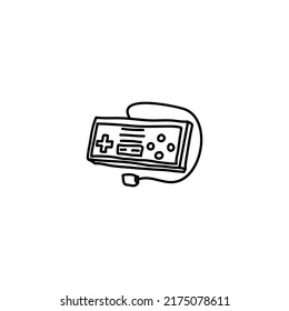 Hand drawn Vintage Joystick game icon, simple doodle icon