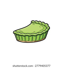 Hand Drawn Vintage Key Lime Pie Green Filling