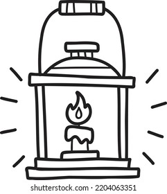 Hand Drawn vintage lantern illustration isolated on background