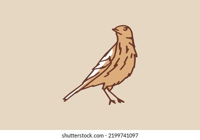 Hand Drawn Vintage Little Bird vector illustration