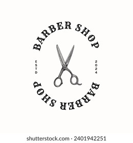 Hand drawn vintage logo for your barber brand
