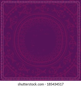 Hand  drawn vintage mandala  background. All objects are conveniently grouped on different layers and are easily editable. You can easily delete grunge vintage abrasions