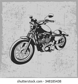 Hand Drawn Vintage Motorcycle