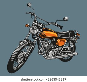 colección de imágenes de clip de ilustraciones vectoriales clásicas de motocicleta vintage dibujada a mano