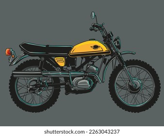 colección de imágenes de clip de ilustraciones vectoriales clásicas de motocicleta vintage dibujada a mano