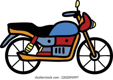 Hand Drawn vintage motorcycle illustration isolated on background