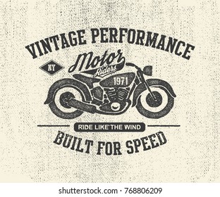 Motocicleta vintage dibujada a mano. Ilustración vectorial. Fondo del vector
