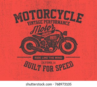 Hand drawn vintage motorcycle. Vector illustration. Vector background.