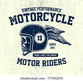 Motocicleta vintage dibujada a mano. Ilustración vectorial. Fondo vectorial.