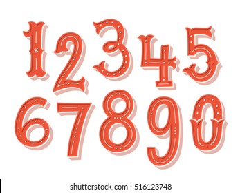 Hand Drawn Vintage Numbers Set