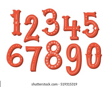 Hand Drawn Vintage Numbers Set