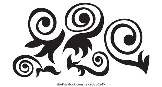 Elementos adornados vintage dibujados a mano, scroll, divisores, coronas, marcos de borde. Conjunto ornamental floral. Vector dibujado a mano ilustración para tarjetas de felicitación, invitaciones de boda. Copiar espacio.