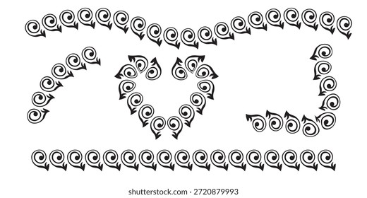 Hand drawn vintage ornate elements, scroll, dividers, wreaths, border frames. Floral ornamental set. Vector hand drawn illustration for greeting cards, wedding invitations. Copy space.